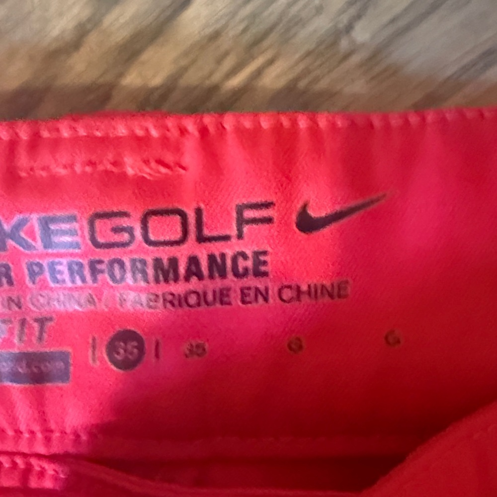 Nike Golf Red Men's Flat Front Shorts - Picture 3 of 3
